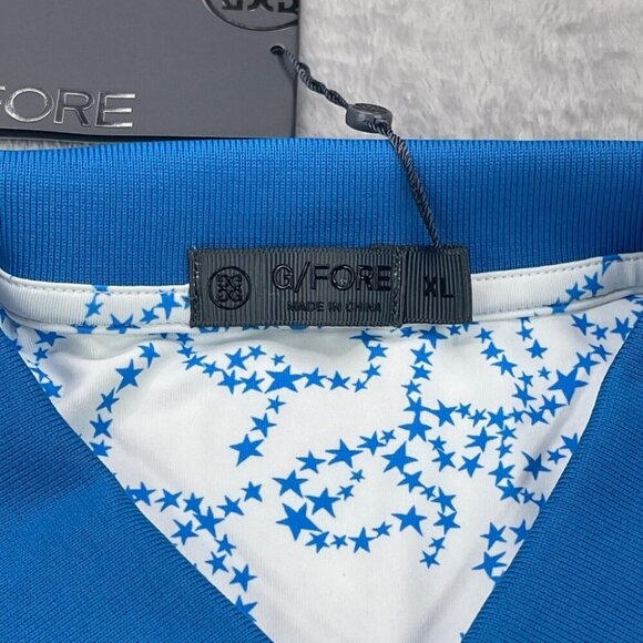 G FORE Golf Polo Shirt Men's Size XL Jersey Star Dust Banded Sleeve Tech Jersey - Picture 3 of 11